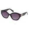 Guess Gradient Smoke Oval Ladies Sunglasses Gu00104 01b 56