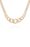 Guess Graduated Curb Chain Necklace In Goldtone