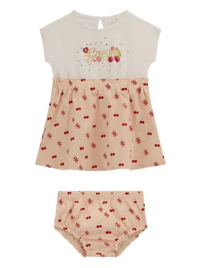 Guess Baby Girls Cherry Dress With Knickers In Pink
