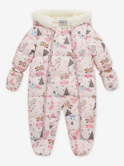 Guess Babies' Graphic-print Pajamas In Pink