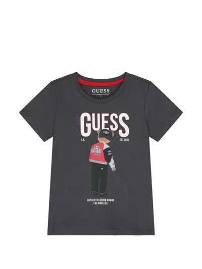 Guess Kids' Graphic-print T-shirt In Gray