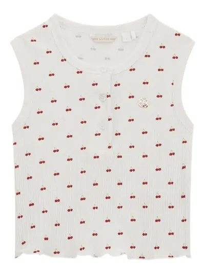 Guess Kids' Graphic-print Top In White
