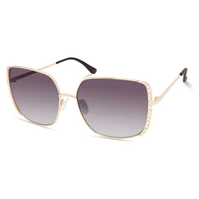 Guess Gray Metal Sunglasses In Gold