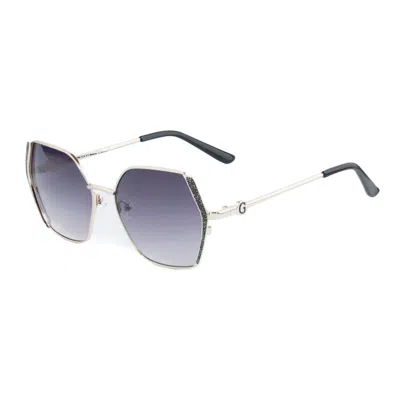 Guess Gray Metal Sunglasses In Blue