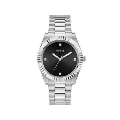 Guess Gray Stainless Steel Dress Watch In White