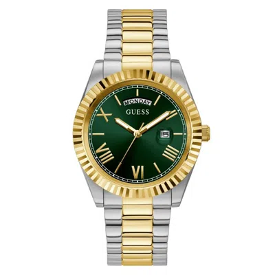Guess Gray Stainless Steel Dress Watch In Multi