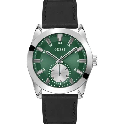 Guess Grayson Leather Strap Watch, 44mm