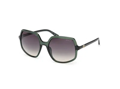 Guess Green Gradient Irregular Ladies Sunglasses Gu00257 96p 57
