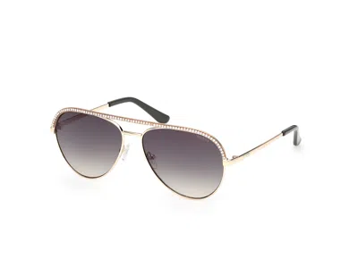 Guess Green Gradient Pilot Ladies Sunglasses Gu00271 32p 60 In Blue