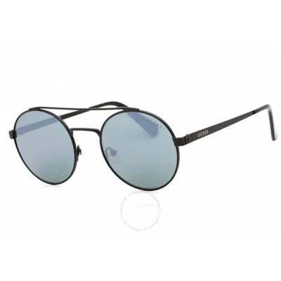 Guess Green Mirror Round Men's Sunglasses Gu6940 02q 53 In Blue