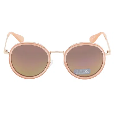 Guess Green Round Ladies Sunglasses Gf0303 74u 49 In Neutral