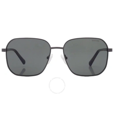 Guess Green Square Men's Sunglasses Gu00051 07n 57 In Gray