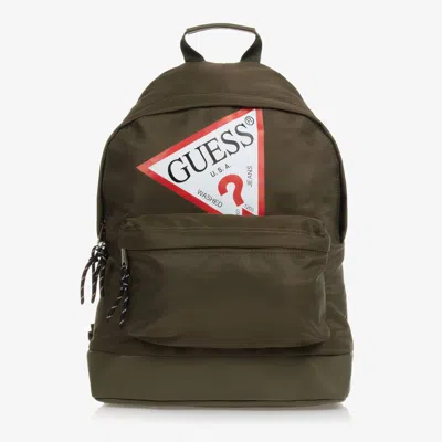Guess Green Triangle Logo Backpack (39cm) ModeSens