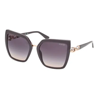 Guess Grey Gradient Butterfly Ladies Sunglasses Gu00160 20b 55 In Brown