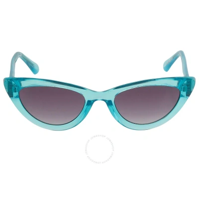 Guess Grey Gradient Cat Eye Ladies Sunglasses Gu7811 84b 54 In Blue / Grey