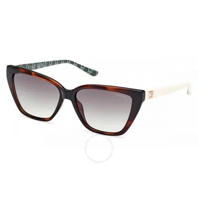 Guess Grey Gradient Cat Eye Ladies Sunglasses Gu7919 52p 58 In Brown