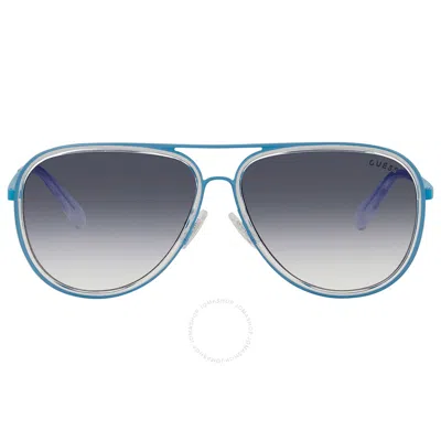Guess Grey Gradient Pilot Men's Sunglasses Gu6982 90w 59 In Grey/blue