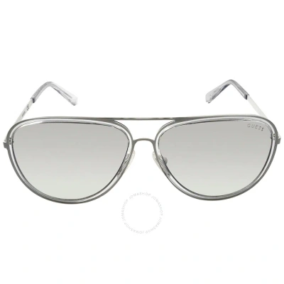 Guess Grey Mirror Pilot Men's Sunglasses Gu6982 22c 59 In Grey / White
