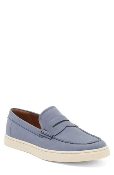 Guess Grovel Penny Loafer In Light Blue