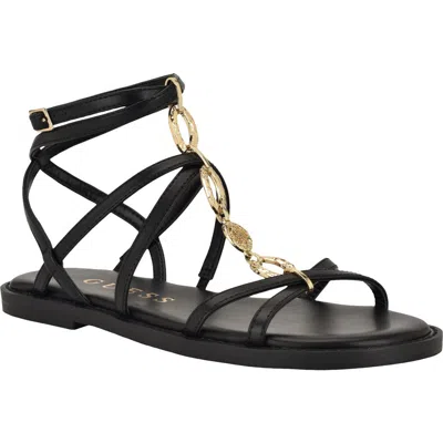 Guess Grunge Gladiator Sandal In Black