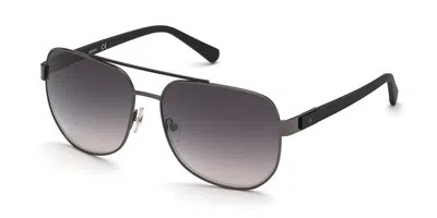Guess Gu00015 08c Men's Sunglasses Grey Size 61 In Metallic