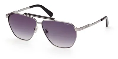 Guess Gu00053 06b Men's Sunglasses Grey Size 61 In Silver