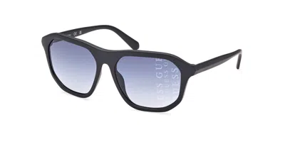 Guess Gu00057 02w Men's Sunglasses Black Size 60
