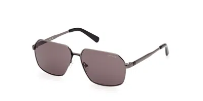 Guess Gu00071 09a Men's Sunglasses Gunmetal Size 58 In Gray