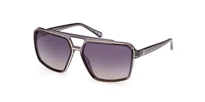 Guess Gu00076 20b Men's Sunglasses Grey Size 61 In Black
