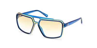 Guess Gu00076 92f Men's Sunglasses Blue Size 61