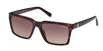 Guess Gu00084 52f Men's Sunglasses Tortoiseshell Size 58 In Brown