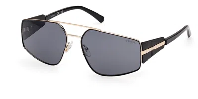 Guess Gu00091 05a Men's Sunglasses Black Size 61 In Multi