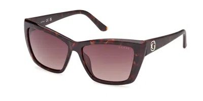 Guess Gu00098 52f Women's Sunglasses Tortoiseshell Size 55 In Brown