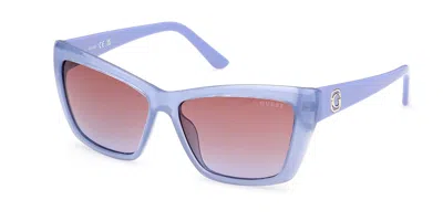 Guess Gu00098 81z Women's Sunglasses Purple Size 55 In Blue