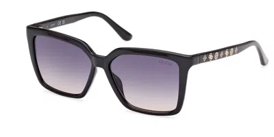 Guess Gu00099 01b Women's Sunglasses Black Size 55