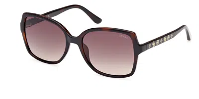 Guess Gu00100 52f Women's Sunglasses Tortoiseshell Size 55 In Black