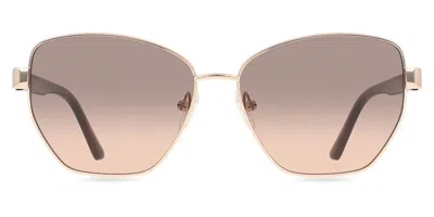 Guess Gu00102 32f Women's Sunglasses Gold Size 56 In Brown