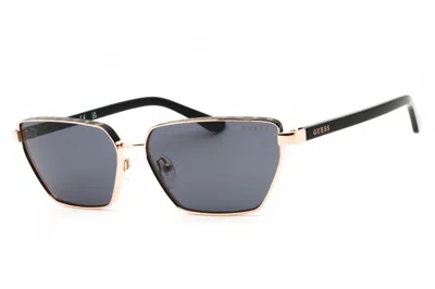 Guess Gu00106 Metal Rectangle Sunglasses In Black