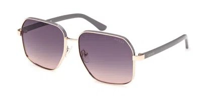 Guess Gu00107 32b Women's Sunglasses Gold Size 58 In Purple