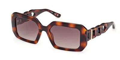Guess Gu00110 52f Women's Sunglasses Tortoiseshell Size 54 In Brown