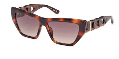 Guess Gu00111 52f Women's Sunglasses Tortoiseshell Size 56 In Brown