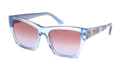 Guess Gu00113 84f Women's Sunglasses Blue Size 55