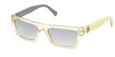 Guess Gu00120 39c Men's Sunglasses Yellow Size 55 In Neutral