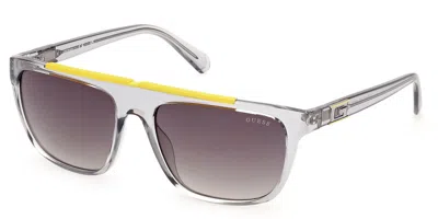 Guess Gu00122 20b Men's Sunglasses Grey Size 57 In Gray