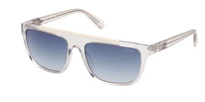 Guess Gu00122 26w Men's Sunglasses Clear Size 57 In Transparent