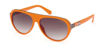 Guess Gu00125 43p Men's Sunglasses Orange Size 60