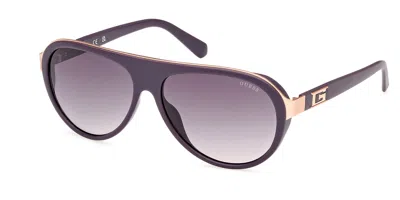 Guess Gu00125 82a Men's Sunglasses Purple Size 60