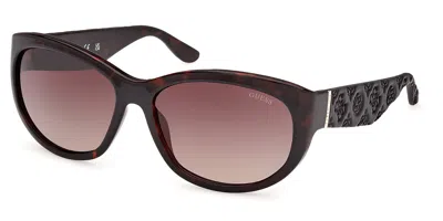 Guess Gu00131 52f Women's Sunglasses Tortoiseshell Size 60 In Brown