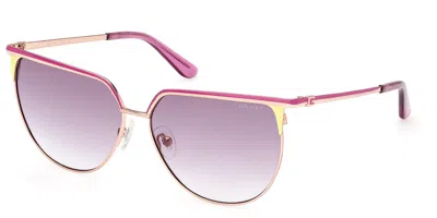 Guess Gu00132 83z Women's Sunglasses Gold Size 58 In Orange