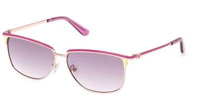 Guess Gu00133 83z Women's Sunglasses Gold Size 56 In Pink